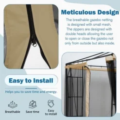 Aoodor Gazebo Netting Screen Replacement Universal 4-Panel Sidewalls 10' X 10' (Only Netting) 14 Aoodor Gazebo Netting Screen Replacement Universal 4-Panel Sidewalls 10' X 10' (Only Netting) -Sunnydaze Decor Store GUEST 9c18c8fa 9cbf 4458 ac8e f458ea05a079