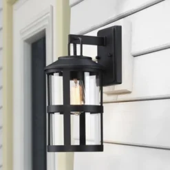 Glass Outdoor Wall Light Black - Wellfor 9 Glass Outdoor Wall Light Black - Wellfor -Sunnydaze Decor Store GUEST 9c607751 f0ba 48b6 9857 8e073d2d6389