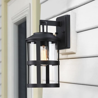 Glass Outdoor Wall Light Black - Wellfor 4 Glass Outdoor Wall Light Black - Wellfor - Image 4