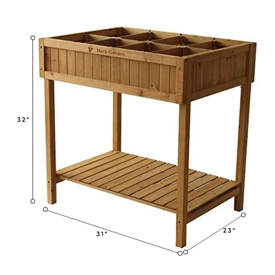 VegTrug Custom 32 Inch Wooden Raised Herb Garden Bed Planter Box With Herb Liners And Dividers For Patios, Balconies, And Small Gardens 4 VegTrug Custom 32 Inch Wooden Raised Herb Garden Bed Planter Box With Herb Liners And Dividers For Patios, Balconies, And Small Gardens - Image 4