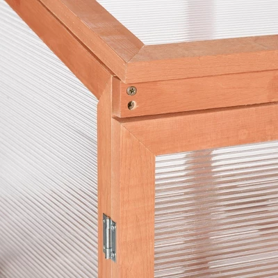 Outsunny Wooden Cold Frame Small Mini Planter Box For Outdoor And Indoor, Natural, 30" L X 24" W X 44" H 5 Outsunny Wooden Cold Frame Small Mini Planter Box For Outdoor And Indoor, Natural, 30" L X 24" W X 44" H - Image 5