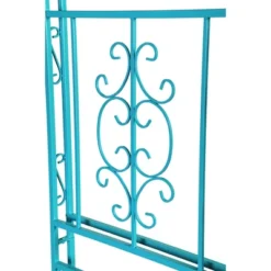 Evergreen Montebello Iron Garden Arbor, Coastal Blue- 53 X 84 X 23 Inches Fade And Weather Resistant Outdoor Decor -Sunnydaze Decor Store GUEST a081c405 474a 473c 805d 68682851bc1c
