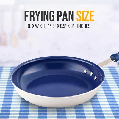 NutriChef 8" Small Fry Pan - Small Skillet Nonstick Frying Pan With Silicone Handle, Ceramic Coating, Blue Silicone Handle 1 NutriChef 8" Small Fry Pan - Small Skillet Nonstick Frying Pan With Silicone Handle, Ceramic Coating, Blue Silicone Handle
