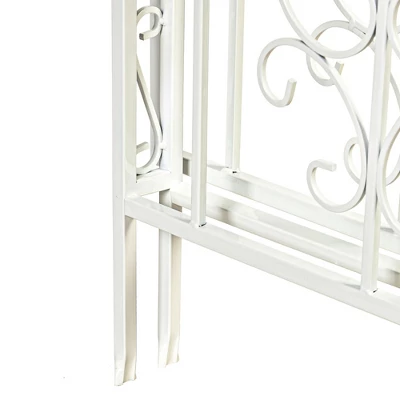 Evergreen Montebello Iron Garden Arbor, White- 53 X 84 X 23 Inches Fade And Weather Resistant Outdoor Decor 6 Evergreen Montebello Iron Garden Arbor, White- 53 X 84 X 23 Inches Fade And Weather Resistant Outdoor Decor - Image 6