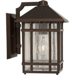 Kathy Ireland Sierra Craftsman Mission Outdoor Wall Light Fixture Rubbed Bronze 11" High Frosted Seeded Glass Panels For Post Exterior Barn Deck House 9 Kathy Ireland Sierra Craftsman Mission Outdoor Wall Light Fixture Rubbed Bronze 11" High Frosted Seeded Glass Panels For Post Exterior Barn Deck House -Sunnydaze Decor Store GUEST a207121f 31ca 4246 a97f bae547360356