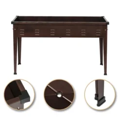 LuxenHome 50" W Brown Metal Rectangular Raised Garden Planter -Sunnydaze Decor Store GUEST a2609e55 a31d 4240 be2c ca9b9a87f3ae