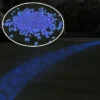 Solar Garden Stones - 500-Pack Glow In The Dark Pathway Pebble Lights - Decorative Glowing Rocks For Flowerbeds And Walkways By Pure Garden (Blue)