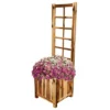 14" Wide Square Planter Acacia Trellis - Classic Home And Garden