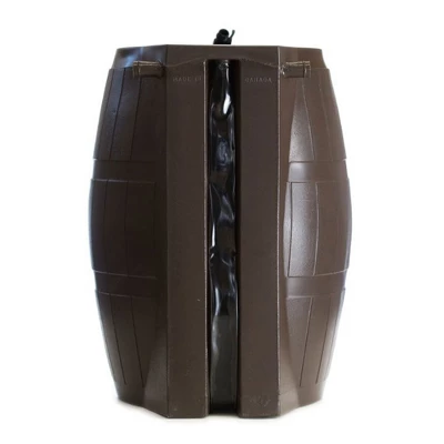FCMP Outdoor 50-Gallon BPA Free Flat Back Home Rain Catcher Water Storage Collection Barrel For Watering Outdoor Plants & Gardens, Brown (3 Pack) 3 FCMP Outdoor 50-Gallon BPA Free Flat Back Home Rain Catcher Water Storage Collection Barrel For Watering Outdoor Plants & Gardens, Brown (3 Pack) - Image 3