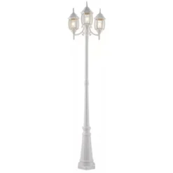 Noma Triple-Head Outdoor Weather Resistant Lamp Post Lantern W/ Real Glass