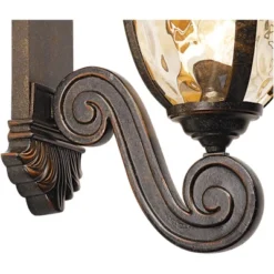 John Timberland Bellagio Vintage Rustic Outdoor Wall Light Fixture Veranda Bronze Dual Scroll Arm 24" Champagne Hammered Glass For Post Exterior Barn -Sunnydaze Decor Store GUEST a3974877 f024 4de5 b6b0 404090c7be36