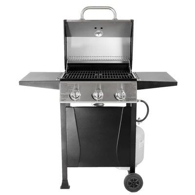 Grill Boss GBC1932M Outdoor BBQ 3 Burner Propane Gas Grill For Barbecue Cooking With Top Cover Lid, Wheels, And Side Storage Shelves, Black 1 Grill Boss GBC1932M Outdoor BBQ 3 Burner Propane Gas Grill For Barbecue Cooking With Top Cover Lid, Wheels, And Side Storage Shelves, Black