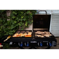 Razor Griddle Portable 4-Burner 40,000 BTU Gas Grill & Griddle Combo With 16" X 16" Cooking Surface Area, Foldable Cart & Steel Lid, Black 7 Razor Griddle Portable 4-Burner 40,000 BTU Gas Grill & Griddle Combo With 16" X 16" Cooking Surface Area, Foldable Cart & Steel Lid, Black -Sunnydaze Decor Store GUEST a4676d3d d0a1 4b2a beb0 10b97532cae3
