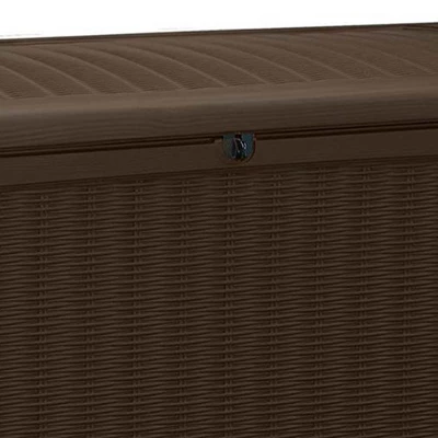Keter Borneo 110 Gallon All Weather Weatherproof Rattan Wicker Resin Outdoor Backyard Patio Porch Deck Organization Storage Box Bench, Brown (2 Pack) 2 Keter Borneo 110 Gallon All Weather Weatherproof Rattan Wicker Resin Outdoor Backyard Patio Porch Deck Organization Storage Box Bench, Brown (2 Pack) - Image 2