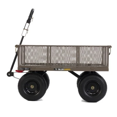 Gorilla Cart GORMP-12 5 Cubic Feet 1200 Pound Capacity Heavy Duty Durable Steel Multi Use Quick Dump Wagon Utility Cart W/ 2 In 1 Towing Handle, Gray 2 Gorilla Cart GORMP-12 5 Cubic Feet 1200 Pound Capacity Heavy Duty Durable Steel Multi Use Quick Dump Wagon Utility Cart W/ 2 In 1 Towing Handle, Gray - Image 2