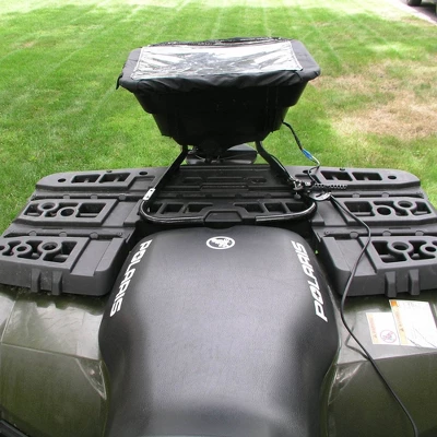 Field Tuff 12V 80 Pound Capacity Broadcast Seed & Fertilizer Spreader With Back Or Front Mounting And Rain Protector For ATV, UTV, Or Utility Tractor 2 Field Tuff 12V 80 Pound Capacity Broadcast Seed & Fertilizer Spreader With Back Or Front Mounting And Rain Protector For ATV, UTV, Or Utility Tractor - Image 2