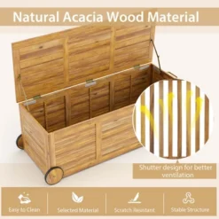 Costway 48 Gallon Acacia Wooden Patio Storage Deck Box Outdoor Storage Box With Wheels 14 Costway 48 Gallon Acacia Wooden Patio Storage Deck Box Outdoor Storage Box With Wheels -Sunnydaze Decor Store GUEST a7667490 322c 4591 bfea f142d6d0176b