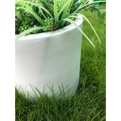 Rosemead Home & Garden, Inc. 10" Wide Kante Lightweight Modern Concrete Outdoor Planter Pot Pure White 5 Rosemead Home & Garden, Inc. 10" Wide Kante Lightweight Modern Concrete Outdoor Planter Pot Pure White - Image 5