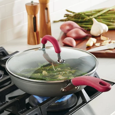 Rachael Ray Create Delicious 10.25" Hard Anodized Nonstick Fry Pan Red Handles 1 Rachael Ray Create Delicious 10.25" Hard Anodized Nonstick Fry Pan Red Handles
