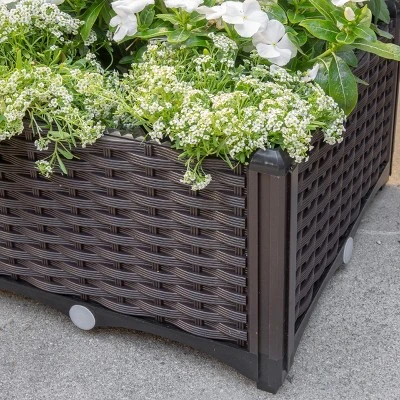 Barton 2-Piece Plastic Raised Garden Bed Planter Box With Self-Watering Drainage Holes For Flowers 2 Barton 2-Piece Plastic Raised Garden Bed Planter Box With Self-Watering Drainage Holes For Flowers - Image 2