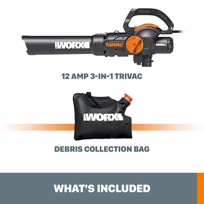 Worx WG512 TRIVAC 12-Amp Electric 3-IN-1 Blower / Mulcher / Yard Vacuum With Leaf Collection System 8 Worx WG512 TRIVAC 12-Amp Electric 3-IN-1 Blower / Mulcher / Yard Vacuum With Leaf Collection System - Image 8