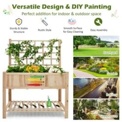 Costway Raised Garden Bed Elevated Wooden Planter Box With Trellis & Open Storage Shelf 12 Costway Raised Garden Bed Elevated Wooden Planter Box With Trellis & Open Storage Shelf -Sunnydaze Decor Store GUEST acbd8705 9830 4761 82e9 0a4bede72c9f