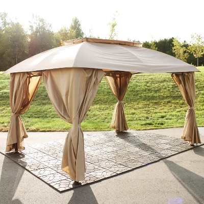 Sunnydaze Decor Sunnydaze Soft Top Rectangle Patio Gazebo With Screens And Privacy Walls For Backyard, Garden Or Deck - 10' X 13' 1 Sunnydaze Decor Sunnydaze Soft Top Rectangle Patio Gazebo With Screens And Privacy Walls For Backyard, Garden Or Deck - 10' X 13'