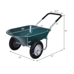 Costway 2 Tire Wheelbarrow Cart Heavy-duty Dolly Utility Cart Green -Sunnydaze Decor Store GUEST ad50ccae 6548 42f8 88dc 52872cde62db