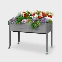 47" Wide Rectangular Planter Self-Watering Wooden Gray - CedarCraft 5 47" Wide Rectangular Planter Self-Watering Wooden Gray - CedarCraft -Sunnydaze Decor Store GUEST ad91fc29 7d96 4b1f b865 23a7f99670ae