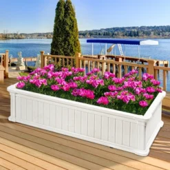 48''x24''Raised Garden Bed Rectangle Plant Box Planter Flower Vegetable White 15 48''x24''Raised Garden Bed Rectangle Plant Box Planter Flower Vegetable White -Sunnydaze Decor Store GUEST ae0b389d 2c42 42e0 ac80 ecda87ac836d
