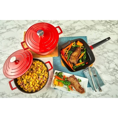 IMUSA 5qt Cast Aluminum Dutch Oven - Red 9 IMUSA 5qt Cast Aluminum Dutch Oven - Red - Image 9