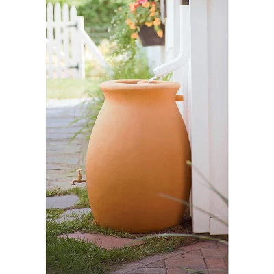 Rainwater Urn, 50 Gallon, 4' Hose Included, Brass Water Spigot, Removable Top 1 Rainwater Urn, 50 Gallon, 4' Hose Included, Brass Water Spigot, Removable Top