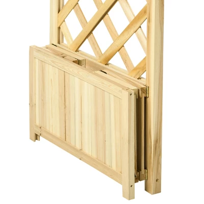 Outsunny 17.25" Wooden Wedding Arch, Garden Arch Arbor For Climbing Plants & Trellis Design For Vines, Ceremony, Party, Backdrop, Natural 4 Outsunny 17.25" Wooden Wedding Arch, Garden Arch Arbor For Climbing Plants & Trellis Design For Vines, Ceremony, Party, Backdrop, Natural - Image 4