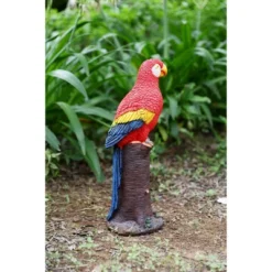 Techko Maid Parrot Red Solar Outdoor Garden Statue Decor With Spotlight -Sunnydaze Decor Store GUEST b10d86e1 3f3e 4805 a162 9773355570fe