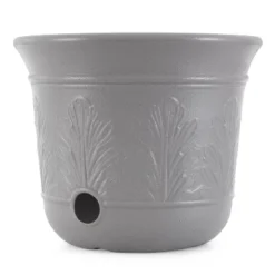 Suncast CPLHPL100 300 Foot Heavy Duty 5 Gallon Decorative Resin Garden Hose Pot For Expandable And Lightweight Hoses, Gray, 2 Pack
