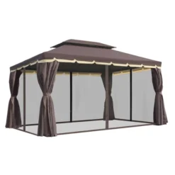 Outsunny 10' X 13' Patio Gazebo, 2-Tier Polyester Roof, Vented Canopy, Mesh, Portable Aluminum Frame For Outdoor 9 Outsunny 10' X 13' Patio Gazebo, 2-Tier Polyester Roof, Vented Canopy, Mesh, Portable Aluminum Frame For Outdoor -Sunnydaze Decor Store GUEST b1a13e45 a45a 4d86 84a7 d6dce2a623ed