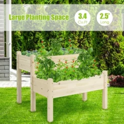 Costway 2 Tier Wooden Raised Garden Bed Elevated Planter Box W/Legs Drain Holes -Sunnydaze Decor Store GUEST b3622800 58a8 4a5f a306 b68e8f8115f8