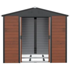 Outsunny 94.5" X 81" Outdoor Storage Shed, Galvanized Steel Metal Garden Shed With Double Sliding Lockable Door, Floor Frame, Vents, Teak 9 Outsunny 94.5" X 81" Outdoor Storage Shed, Galvanized Steel Metal Garden Shed With Double Sliding Lockable Door, Floor Frame, Vents, Teak -Sunnydaze Decor Store GUEST b3de18ae 1be2 4d80 baff ce5c910ec0f8