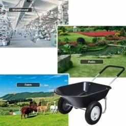 Costway 2 Tire Wheelbarrow Cart Heavy-duty Dolly Utility Cart Black -Sunnydaze Decor Store GUEST b444526d 3899 49a8 93b4 6231409380df