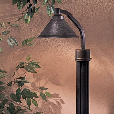 Minka Lavery Industrial Outdoor Post Light Fixture Hammered Aspen Bronze Dark Sky 11" For Exterior Barn Deck House Porch Patio 2 Minka Lavery Industrial Outdoor Post Light Fixture Hammered Aspen Bronze Dark Sky 11" For Exterior Barn Deck House Porch Patio - Image 2