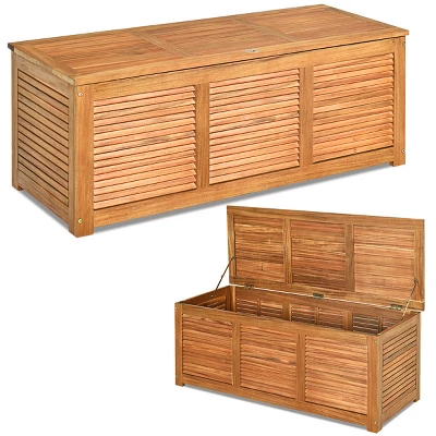 Costway 47 Gallon Deck Storage Acacia Wood Organization Toys Cushions Tools 8 Costway 47 Gallon Deck Storage Acacia Wood Organization Toys Cushions Tools - Image 8