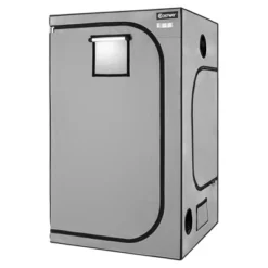 Costway 4x4 Grow Tent, 48''x48''x80'' High Reflective Mylar W/Observation Window GrayBlack -Sunnydaze Decor Store GUEST b49cd864 b5fc 4805 93da 9dbb276e00ad