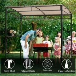 Costway 7'x4.5' Grill Gazebo Outdoor Patio Garden BBQ Canopy Shelter Storage Hook 14 Costway 7'x4.5' Grill Gazebo Outdoor Patio Garden BBQ Canopy Shelter Storage Hook -Sunnydaze Decor Store GUEST b4c1a546 88bc 4b9e 84e2 da32ca976db4