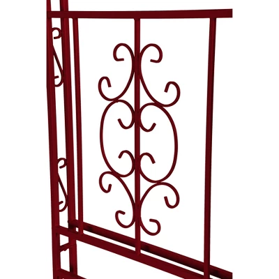 Evergreen Montebello Iron Garden Arbor, Americana Red- 53 X 84 X 23 Inches Fade And Weather Resistant Outdoor Decor 4 Evergreen Montebello Iron Garden Arbor, Americana Red- 53 X 84 X 23 Inches Fade And Weather Resistant Outdoor Decor - Image 4