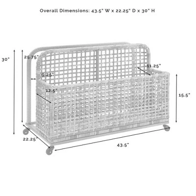 Ridley Outdoor Wicker & Metal Pool Storage Caddy - Gray - Crosley 9 Ridley Outdoor Wicker & Metal Pool Storage Caddy - Gray - Crosley - Image 9