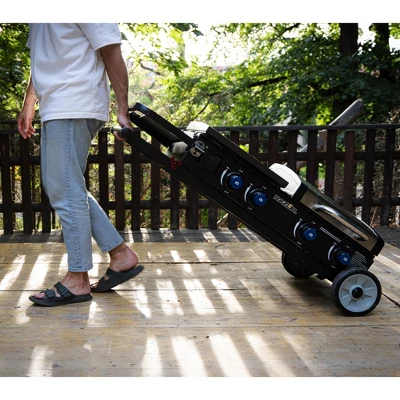 Razor Griddle Portable 4-Burner 40,000 BTU Gas Grill & Griddle Combo With 16" X 16" Cooking Surface Area, Foldable Cart & Steel Lid, Black 1 Razor Griddle Portable 4-Burner 40,000 BTU Gas Grill & Griddle Combo With 16" X 16" Cooking Surface Area, Foldable Cart & Steel Lid, Black