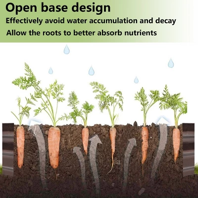 LuxenHome Brown Metal 32" X 20.2" Rectangular Garden Bed 4 LuxenHome Brown Metal 32" X 20.2" Rectangular Garden Bed - Image 4