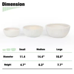 Aoodor Vretical Stripe Texture Bowl Plant Pots With Drain Hole Set Of 3, Flower Pots Outdoor&Indoor,Magnesium Oxide Planter 15 Aoodor Vretical Stripe Texture Bowl Plant Pots With Drain Hole Set Of 3, Flower Pots Outdoor&Indoor,Magnesium Oxide Planter -Sunnydaze Decor Store GUEST b6191105 e645 4eb5 a428 7ddf4ef680a2