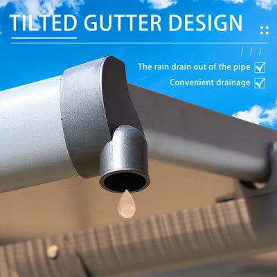 Aoodor Wall Mount Gazebo Outdoor Pergola Polycarbonate Gazebo Panels Canopy 3 Aoodor Wall Mount Gazebo Outdoor Pergola Polycarbonate Gazebo Panels Canopy - Image 3