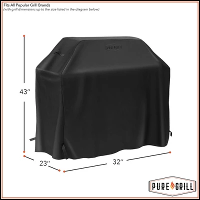 Pure Grill 32-Inch BBQ Grill Cover For All Outdoor Barbecue Gas Grill Brands, Universal Fit 5 Pure Grill 32-Inch BBQ Grill Cover For All Outdoor Barbecue Gas Grill Brands, Universal Fit - Image 5